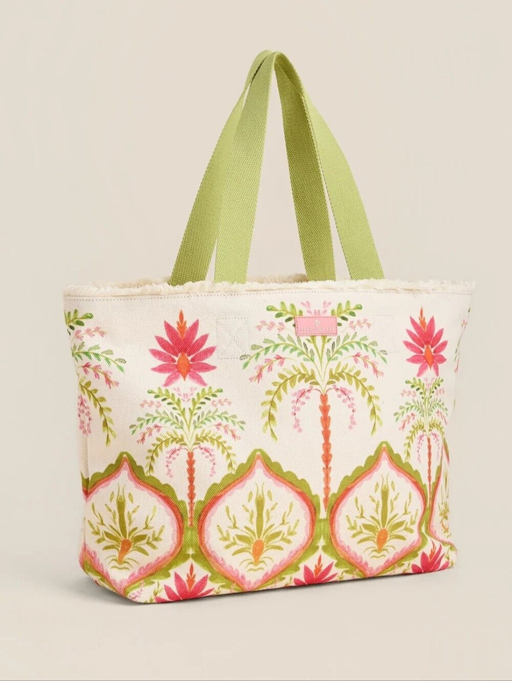 Spartina 449 Floral Palms Canvas Bag-NWT